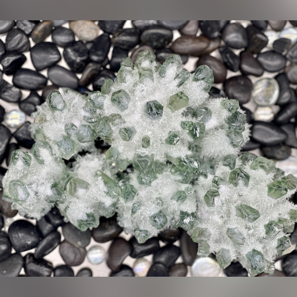 Green phantom crystal cluster large